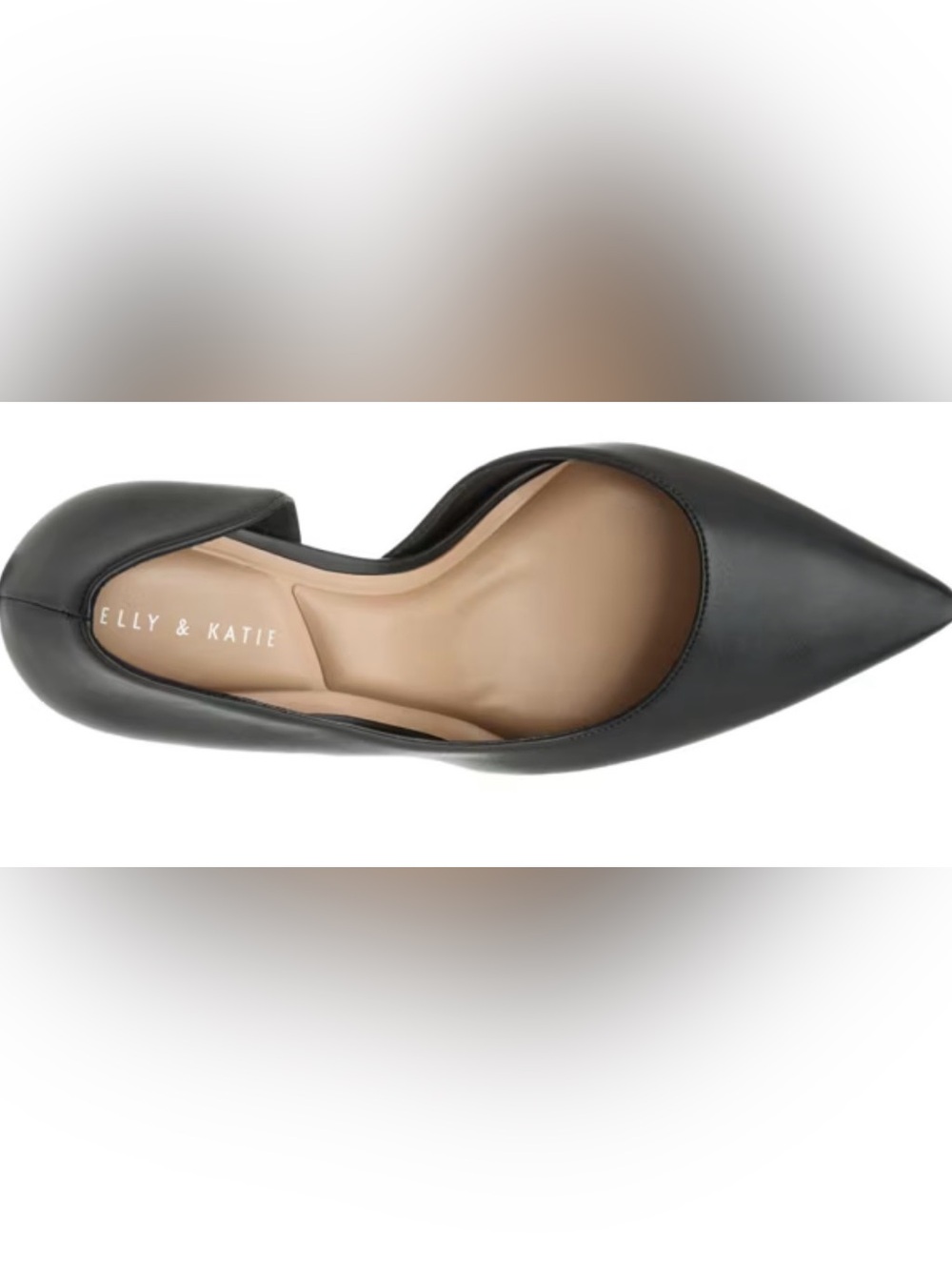 Kelly & Katie Black Pointed-Toe D'Orsay Flat